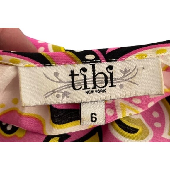 Tibi Women's Quarter Sleeve Silk Tunic Size 6 Multicolor - Picture 5 of 7